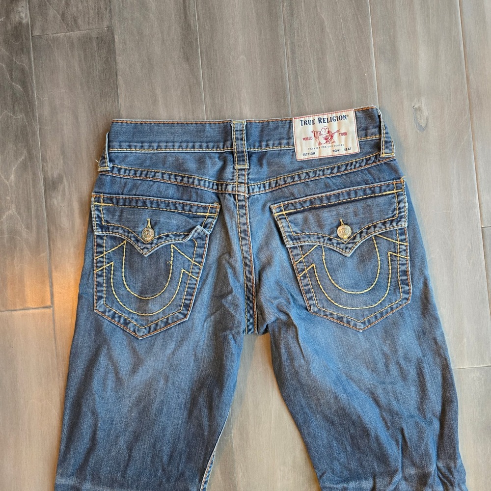 True Religion Ricky Relaxed Straight Blue Jeans button pockets Mens 31 x 31 - Picture 10 of 10